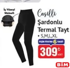 CASİLLİ ŞARDONLU TERMAL TAYT fiyat ve kampanya bilgisi